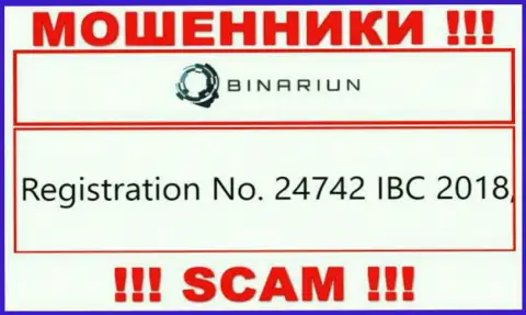 Рег. номер компании Binariun Net, которую нужно обходить десятой дорогой: 24742 IBC 2018