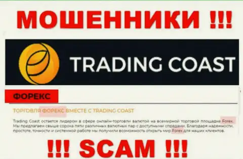 Направление деятельности Trading-Coast Com: Форекс - хороший заработок для internet мошенников