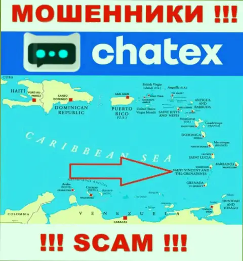 Не доверяйте мошенникам Chatex Com, ведь они пустили корни в оффшоре: St. Vincent & the Grenadines