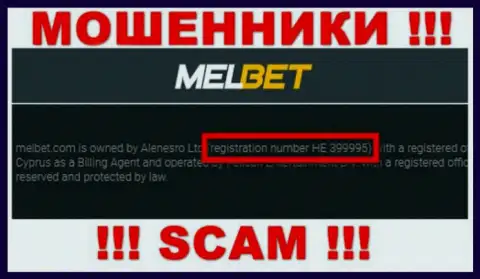 Номер регистрации МелБет - HE 399995 от потери вложенных денежных средств не спасает