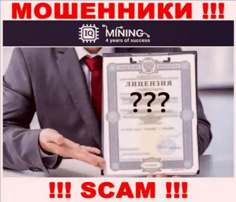 Отсутствие лицензии у компании IQ Mining, только доказывает, что это internet-мошенники