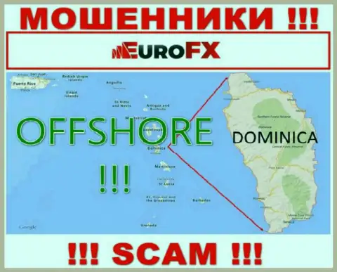 Доминика - офшорное место регистрации мошенников EuroFX Trade, показанное у них на сайте