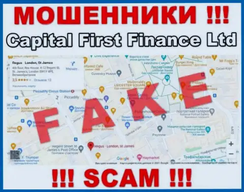 На сайте ворюг Capital First Finance указана ложная информация касательно юрисдикции