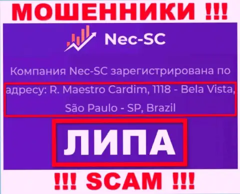 Где на самом деле осела организация NEC-SC Com непонятно, инфа на веб-портале ложь