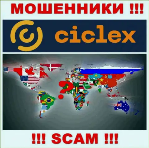 Юрисдикция Ciclex Com не представлена на сайте компании - это разводилы !!! Осторожнее !!!