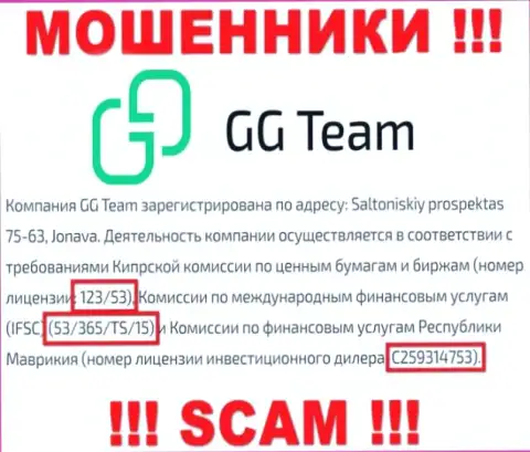 Довольно рискованно верить компании GG Team, хоть на веб-портале и показан ее номер лицензии