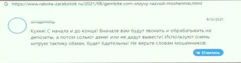 Создатель данного реального отзыва пишет, что компания GemBite - это ВОРЮГИ !!!
