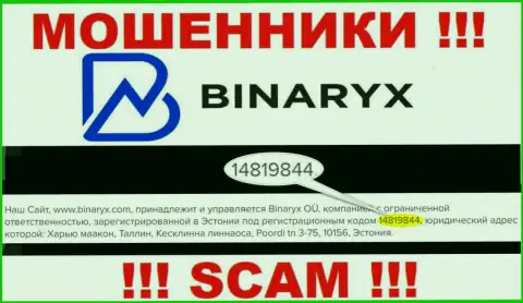 Binaryx Com не скрыли регистрационный номер: 14819844, да и зачем, кидать клиентов номер регистрации совсем не мешает