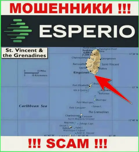 Оффшорные internet шулера Esperio прячутся здесь - Кингстаун, Сент-Винсент и Гренадины