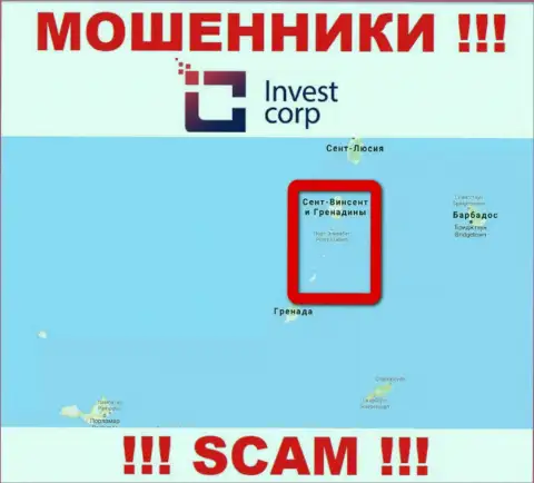 Ворюги InvestCorp находятся на оффшорной территории - Кингстаун, Сент-Винсент и Гренадины