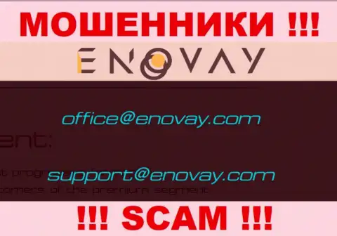 Адрес электронной почты, который internet-обманщики ЭноВей Ком показали у себя на официальном сайте