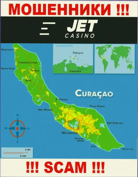 Curaçao - это юридическое место регистрации компании JetCasino