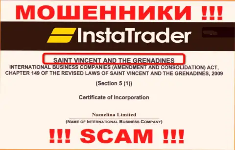 Сент-Винсент и Гренадины - это место регистрации конторы InstaTrader, находящееся в оффшоре