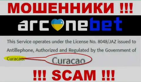 Аркане Бет - это мошенники, их адрес регистрации на территории Curaçao