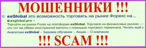 ЭксГлобал Про - это МОШЕННИКИ !!! SCAM !